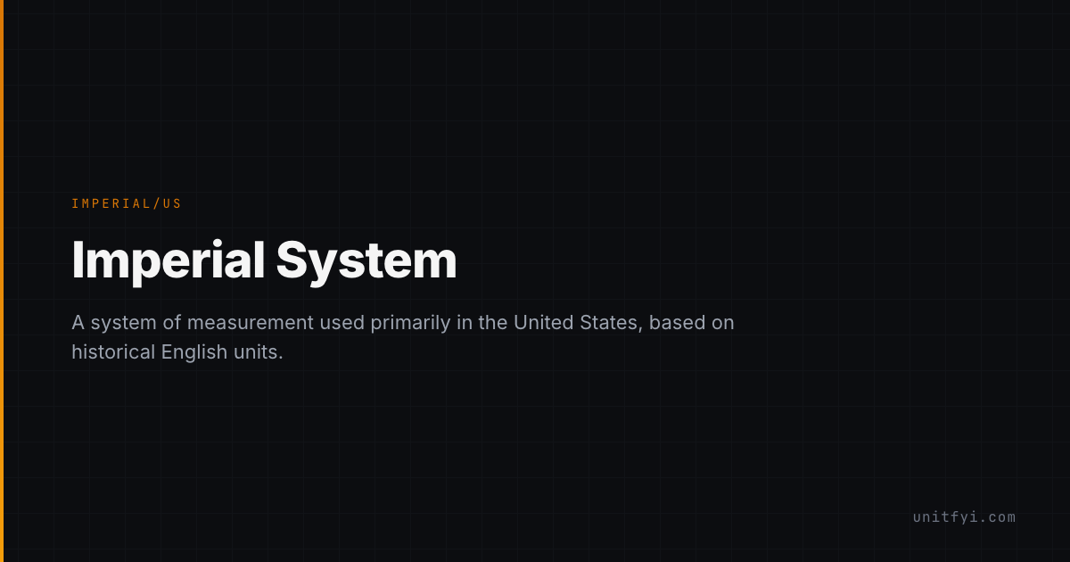 Imperial System — Glossary — UnitFYI